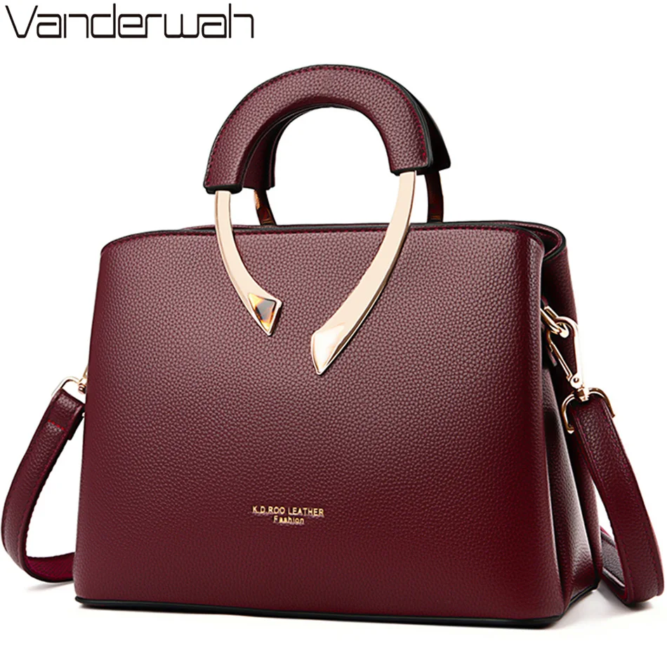 Luxury Tote Bags With Zipper - GENUINE VANDERWAH High Quality Pu Leather