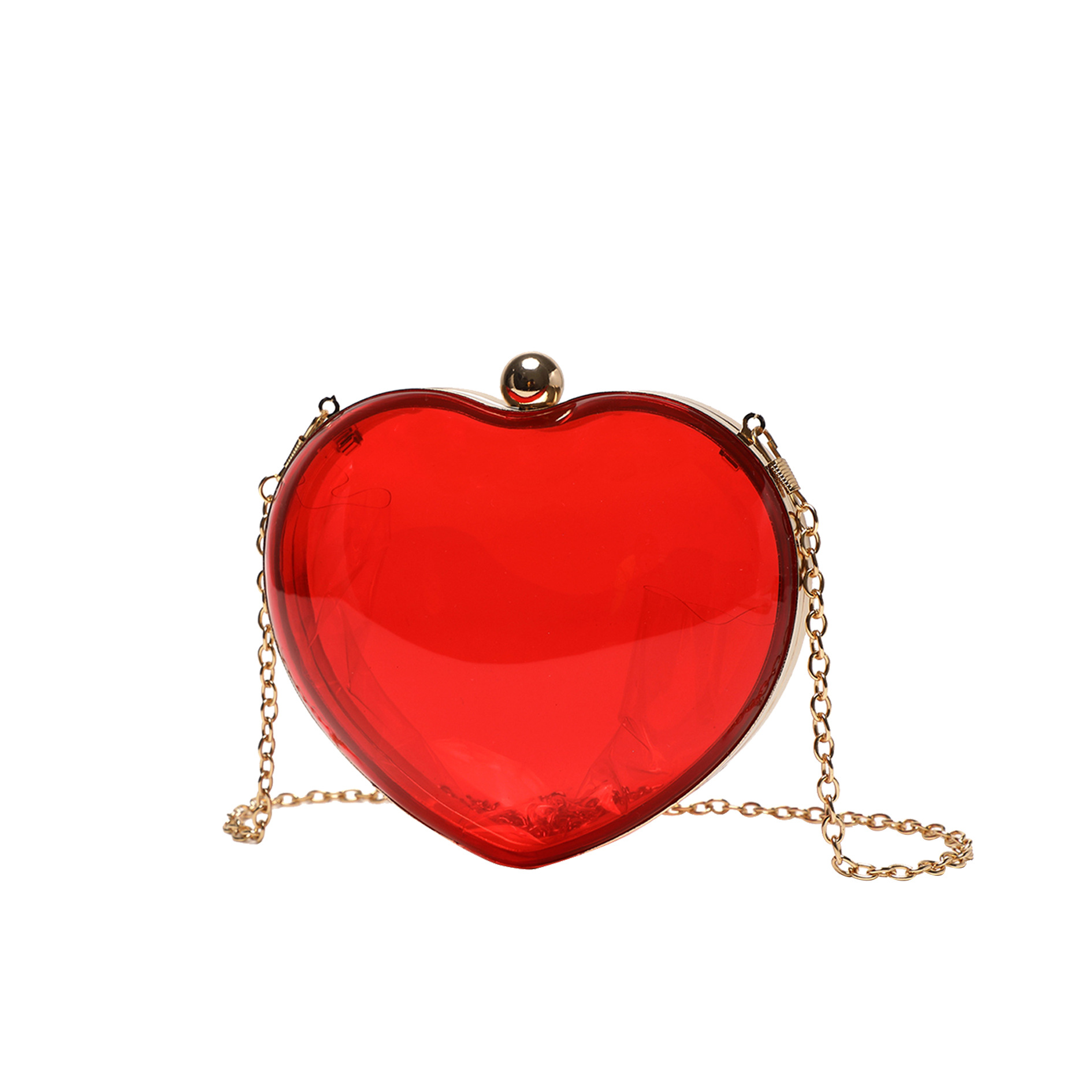 Chain Crossbody Quilted - Dinner Acrylic Mini Love Clutch Bag