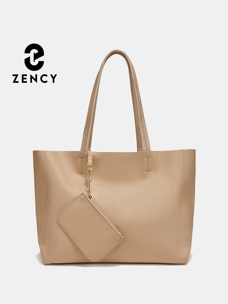Luxury Tote Bags With Zipper - Zency Genuine Leather Large Tote Bags