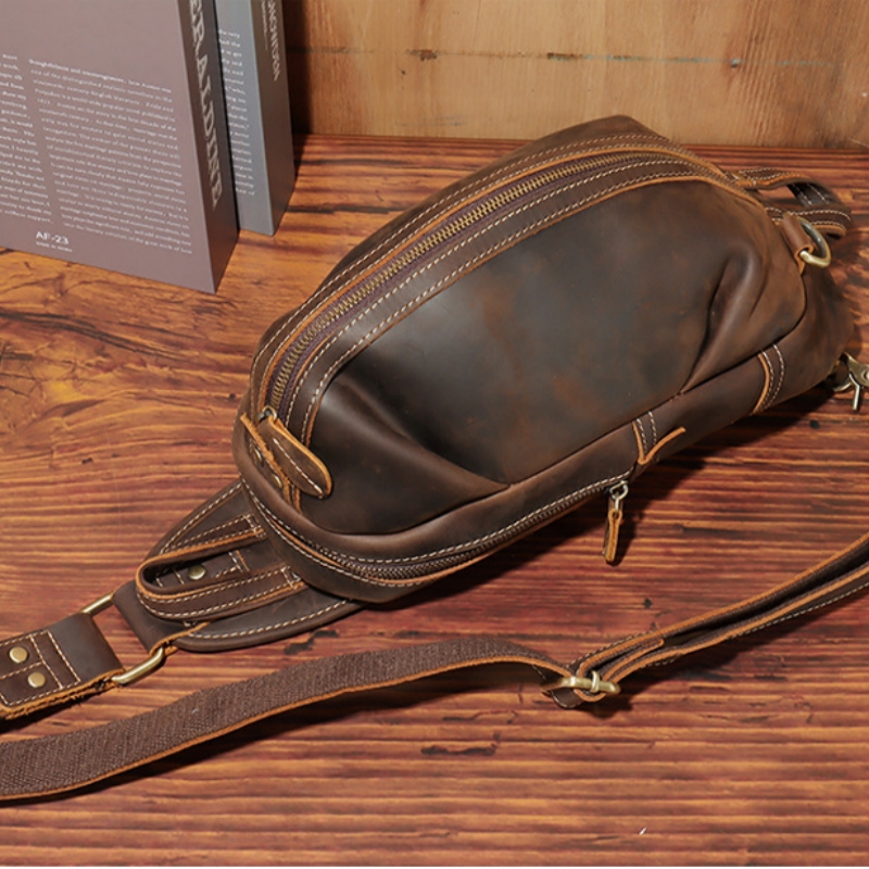Luxury Bags Leather - Fashion Design Luxury Men's Sling Chest