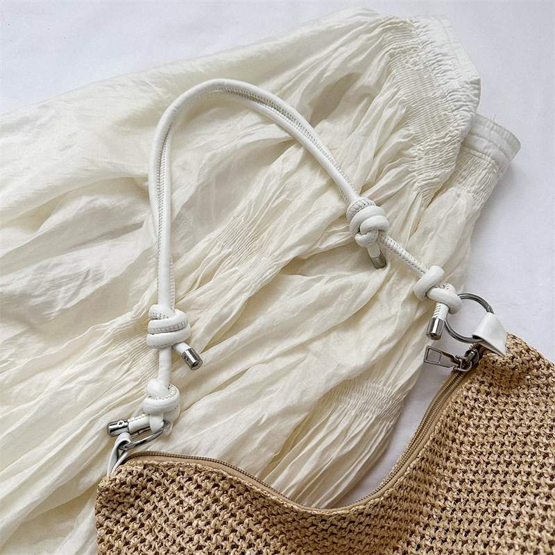Straw Woven Shoulder Bag with  - огляд і ціна Luxury Beach Bags Ysl