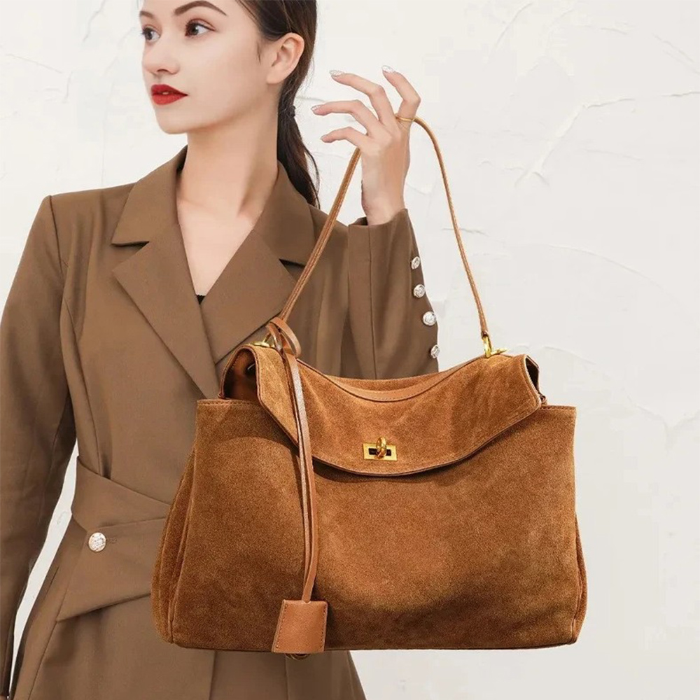 Autumn Winter Women's Suede ge - огляд і ціна Luxury Tote Bags With Zipper