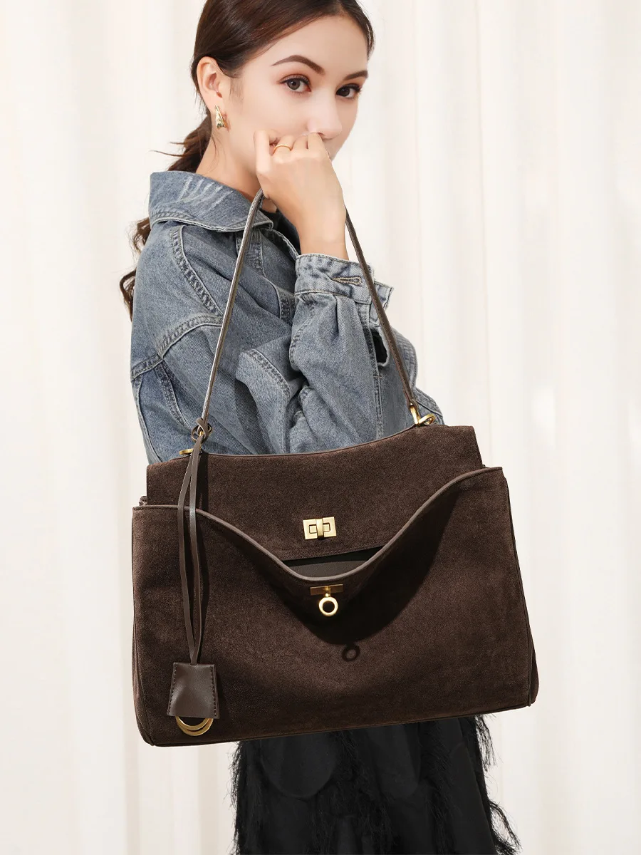 Autumn Winter Women's Suede ge - огляд і ціна Luxury Tote Bags With Zipper