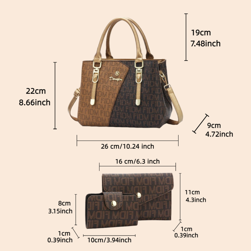 3-piece women's bag set, luxur - огляд і ціна Luxury Bags Leather