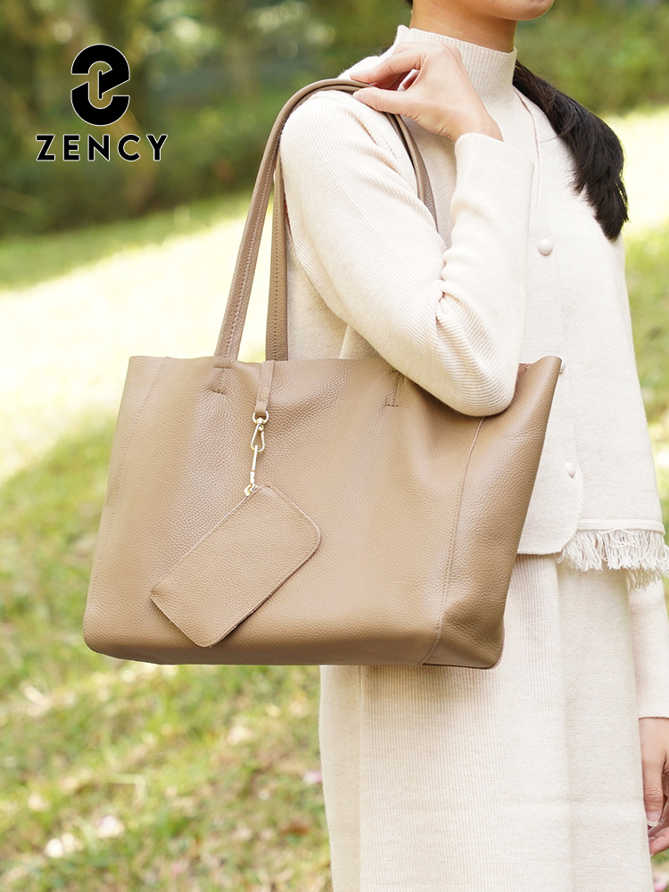 Zency Genuine Leather Large To - огляд і ціна Luxury Tote Bags With Zipper