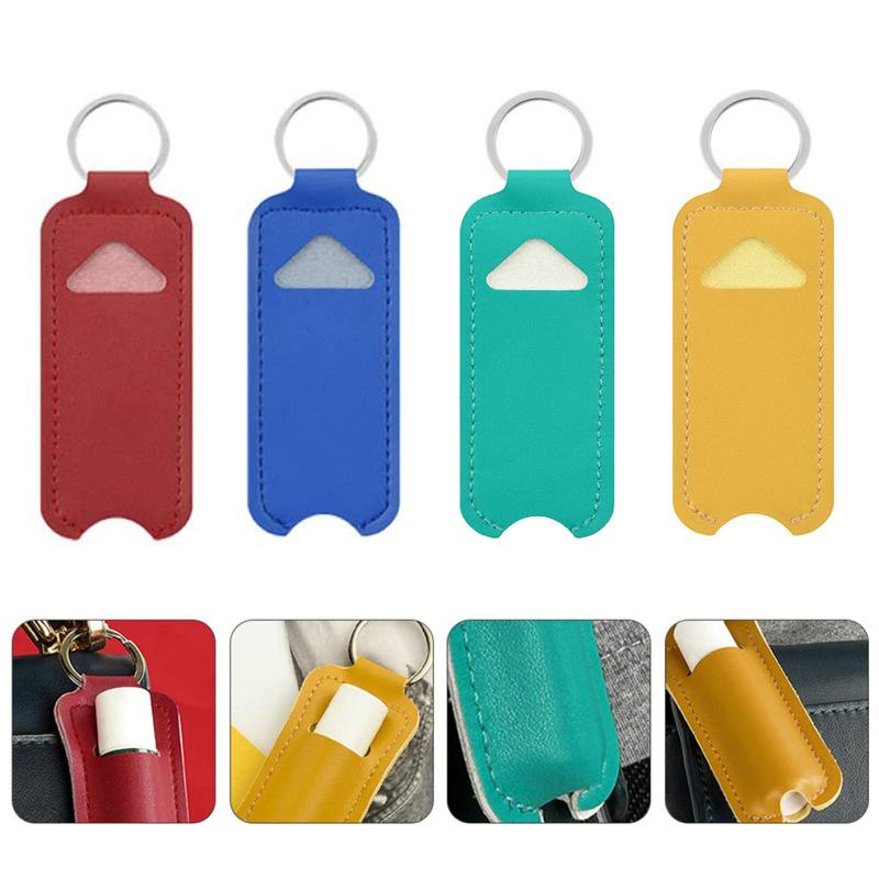 Holder Portable Lip Balm Bottl - огляд і ціна Key Holder Leather Pouch