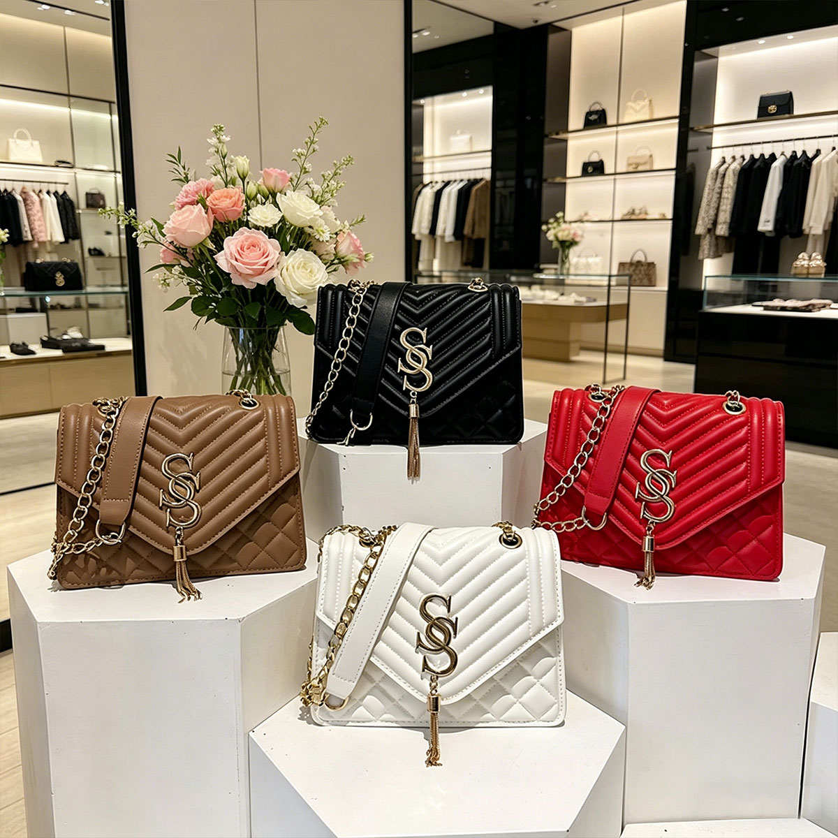 Light Luxury Elegant Argyle Qu - огляд і ціна Chain Crossbody Quilted