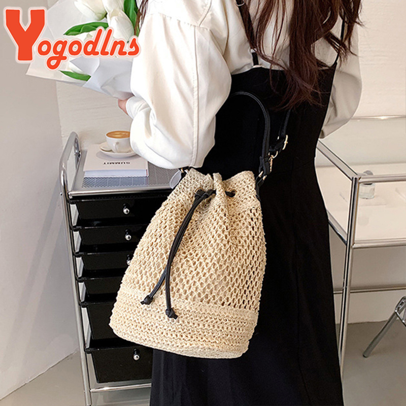 Summer Braided Straw Bucket Ba - огляд і ціна Luxury Beach Bags Ysl